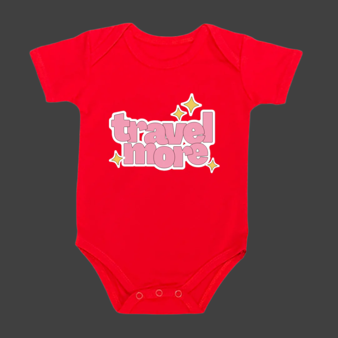 TRAVEL MORE, 100% Cotton Bodysuit,TRAVEL Outfit