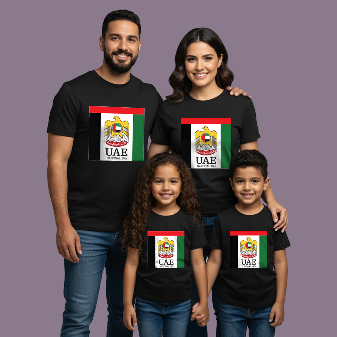 UAE National Day Family T-Shirts – Emblem & Flag Edition
