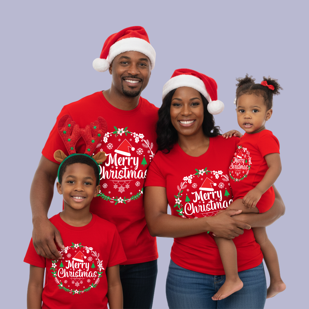 Christmas Photo Prop Outfit | Casual Holiday Graphic T-Shirt Matching Family outfit