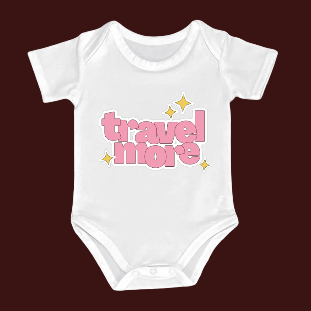 TRAVEL MORE, 100% Cotton Bodysuit,TRAVEL Outfit