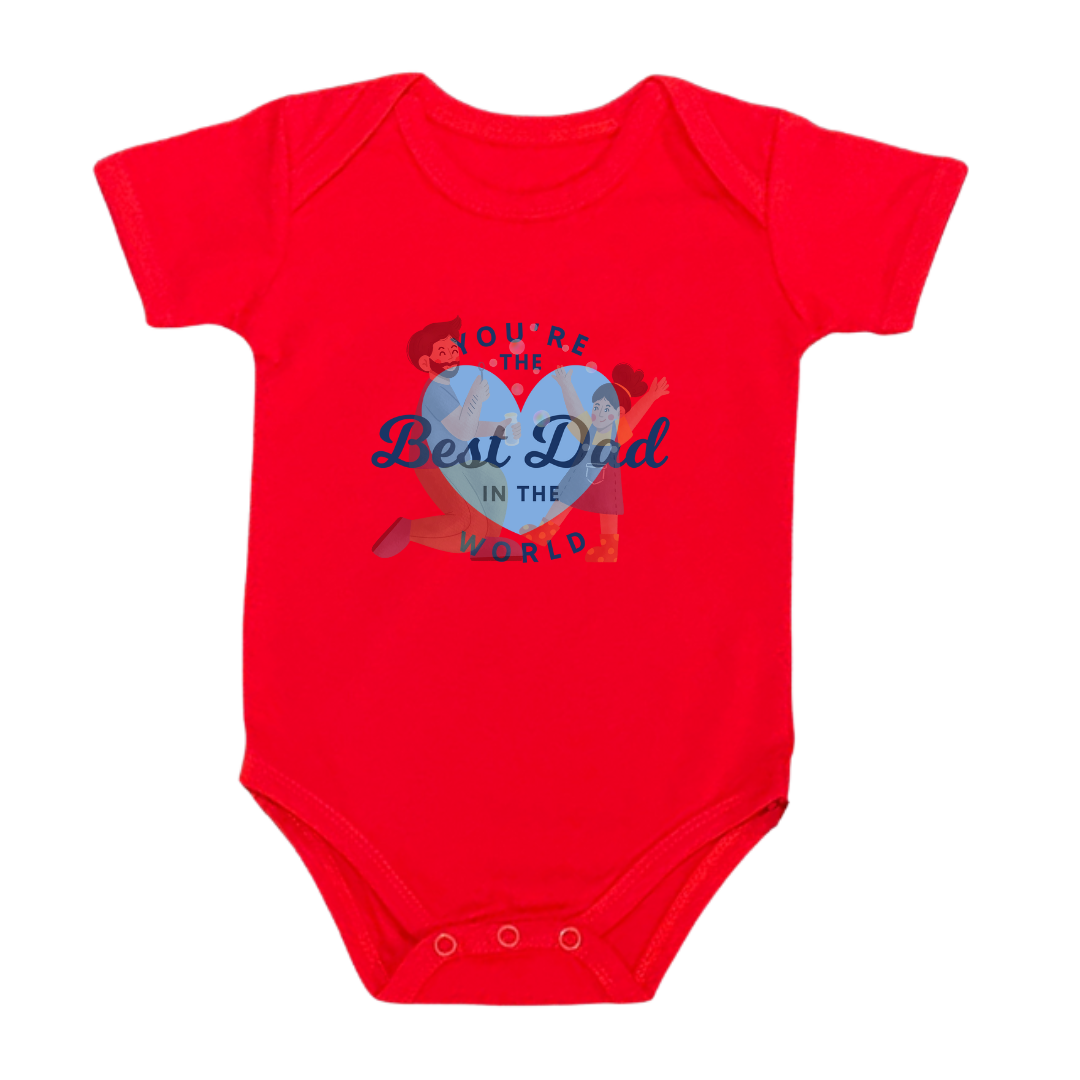Baby Bodysuit with 'Best Dad in the World' Print, 100% Cotton Romper, Father's Day Gift