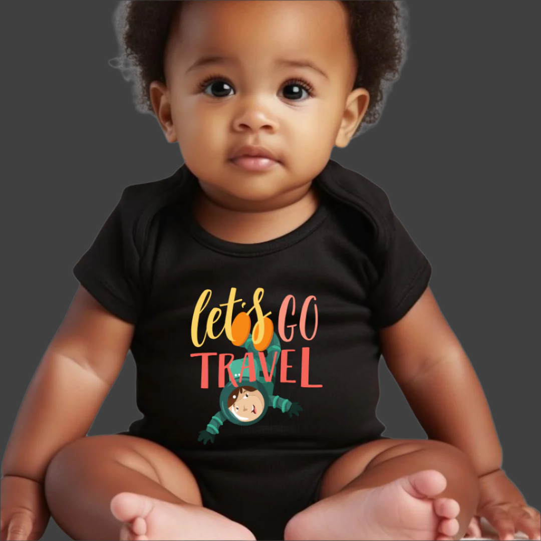 LETS GO TRAVEL, 100% Cotton Bodysuit,TRAVEL Outfit