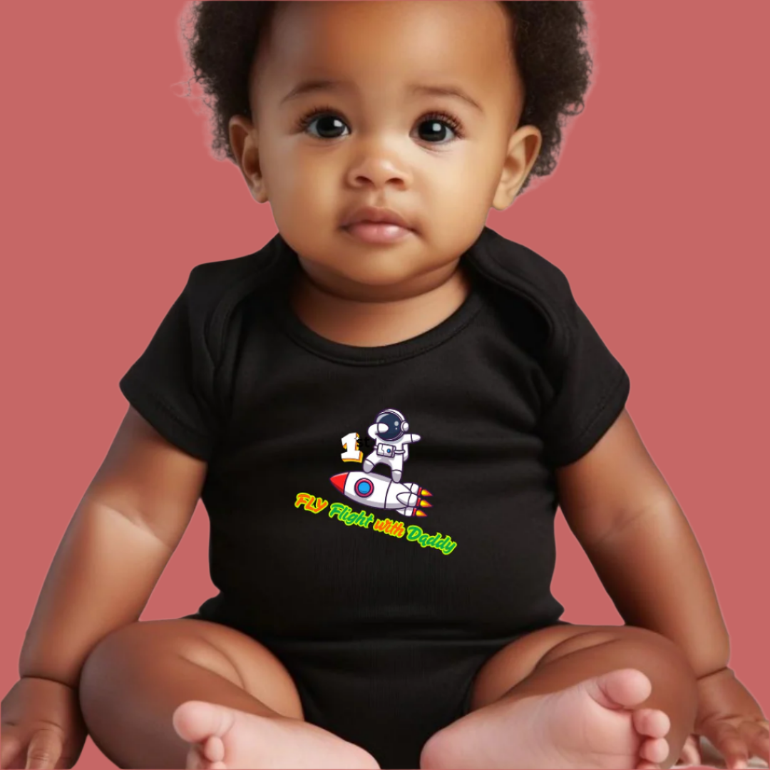 Infant Space Astronaut Rocket Bodysuit, 100% Cotton Romper, First Father's Day