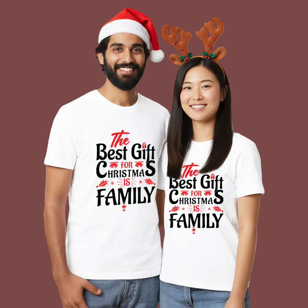 "The Best Gift for Christmas is Family" Coordinating Holiday Shirts for Adults  Kids & Rompers