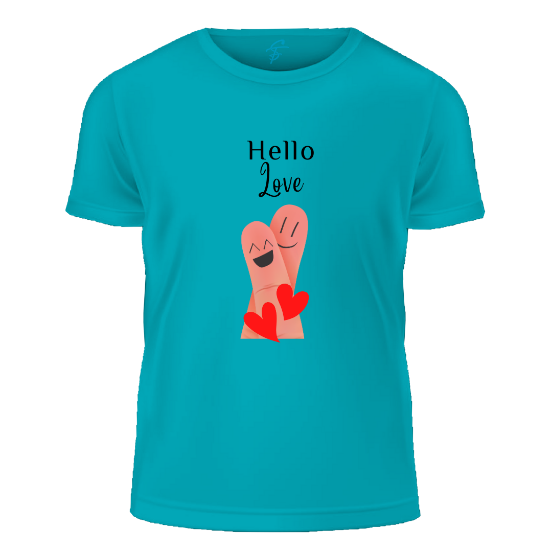 Matching Couples T-Shirts, Hello Love Design, Short Sleeve, Set of 2 PCS - Couple Tshirts for Couples