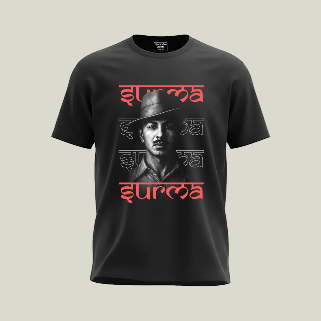 Honey Singh Inspired by Shaheed Bhagat Singh Graphic Tee  | Urban Streetwear Black Cotton Shirt