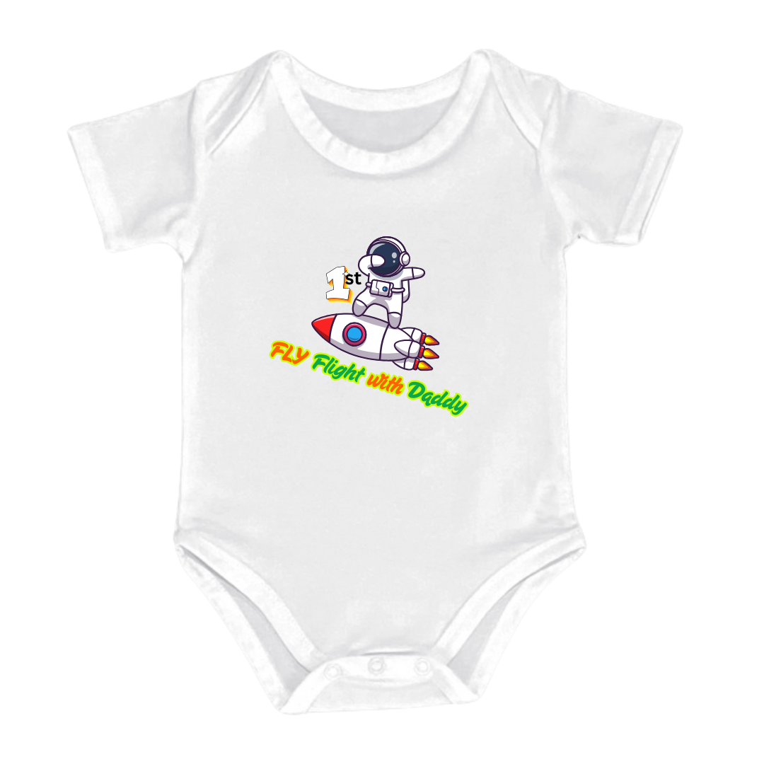 Infant Space Astronaut Rocket Bodysuit, 100% Cotton Romper, First Father's Day
