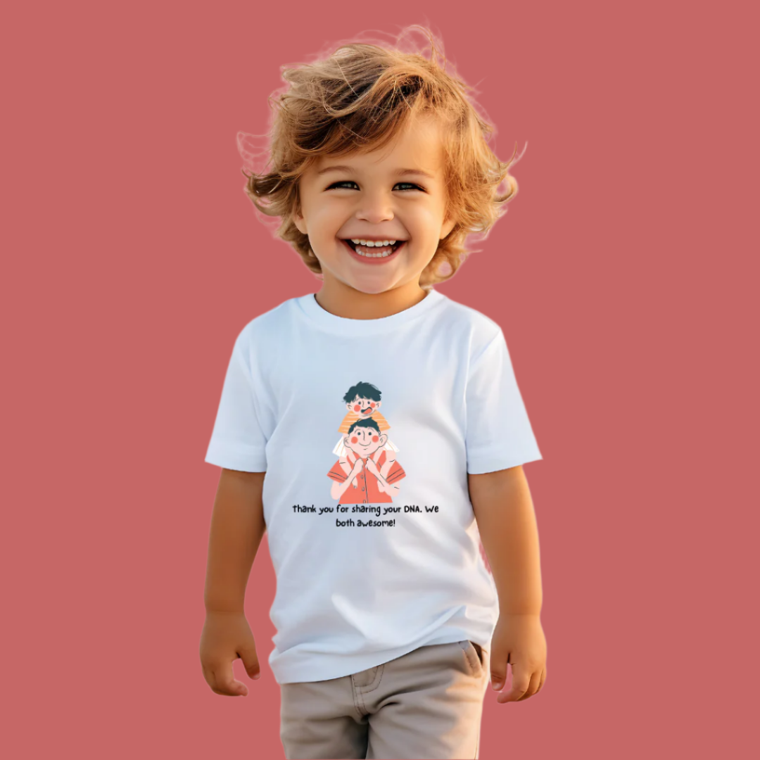 Kids DNA Sharing Graphic T-Shirt, 100% Cotton, Father's Day Design