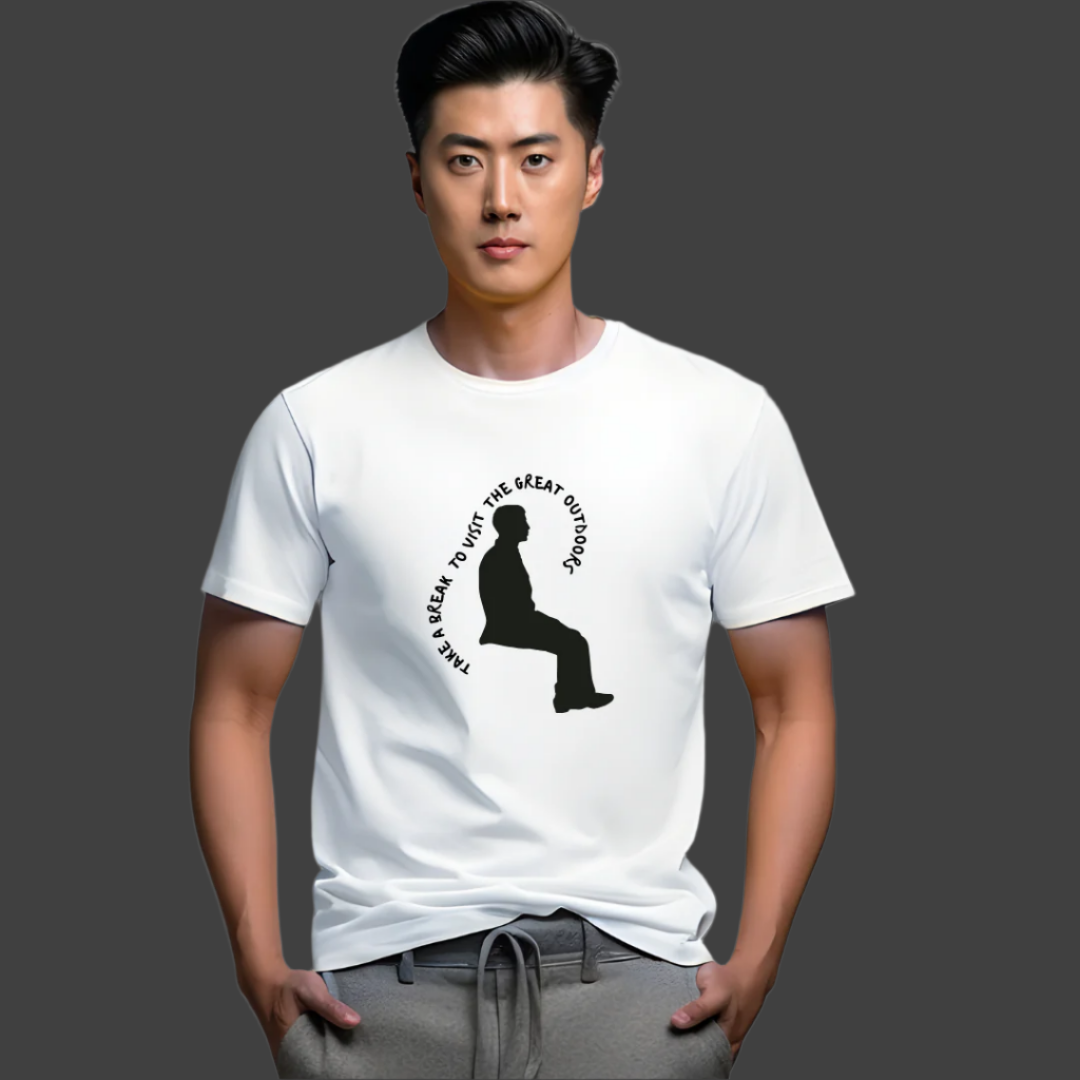 Take a Break To Visit The Great Outdoors Casual Spring Men Graphic T-Shirt, 100% Cotton, Short Sleeve