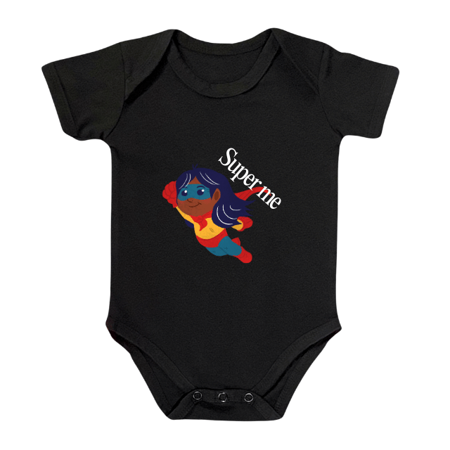 Super Me Kids Romper – Flying Superhero Girl Design – Infant Tees