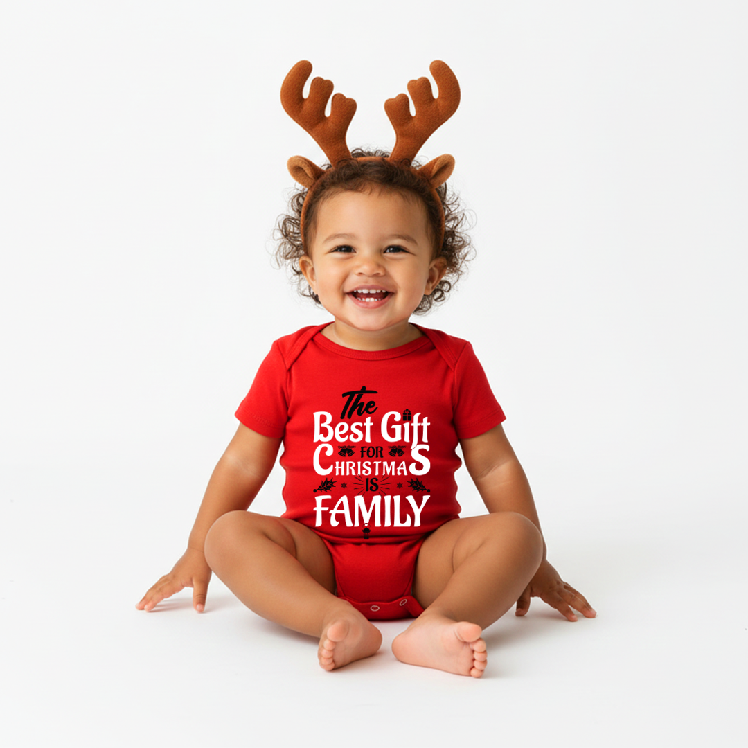 "The Best Gift for Christmas is Family" Coordinating Holiday Shirts for Adults  Kids & Rompers