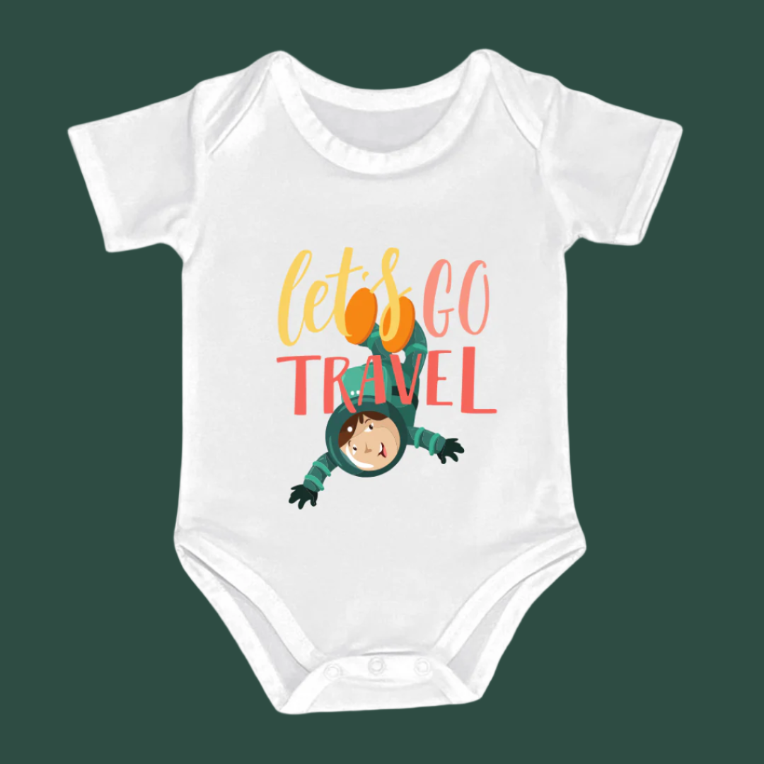 LETS GO TRAVEL, 100% Cotton Bodysuit,TRAVEL Outfit
