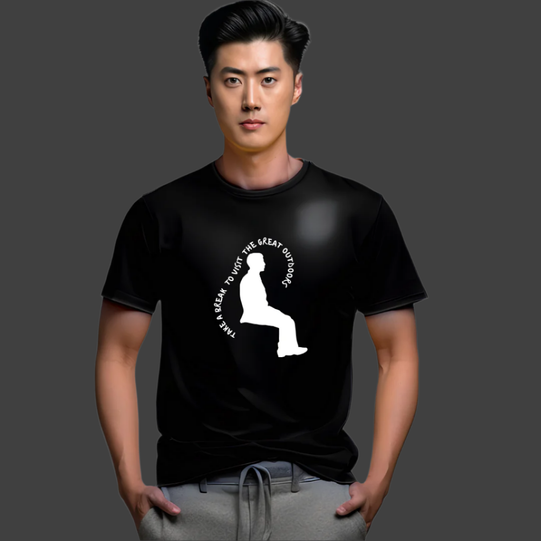 Take a Break To Visit The Great Outdoors Casual Spring Men Graphic T-Shirt, 100% Cotton, Short Sleeve