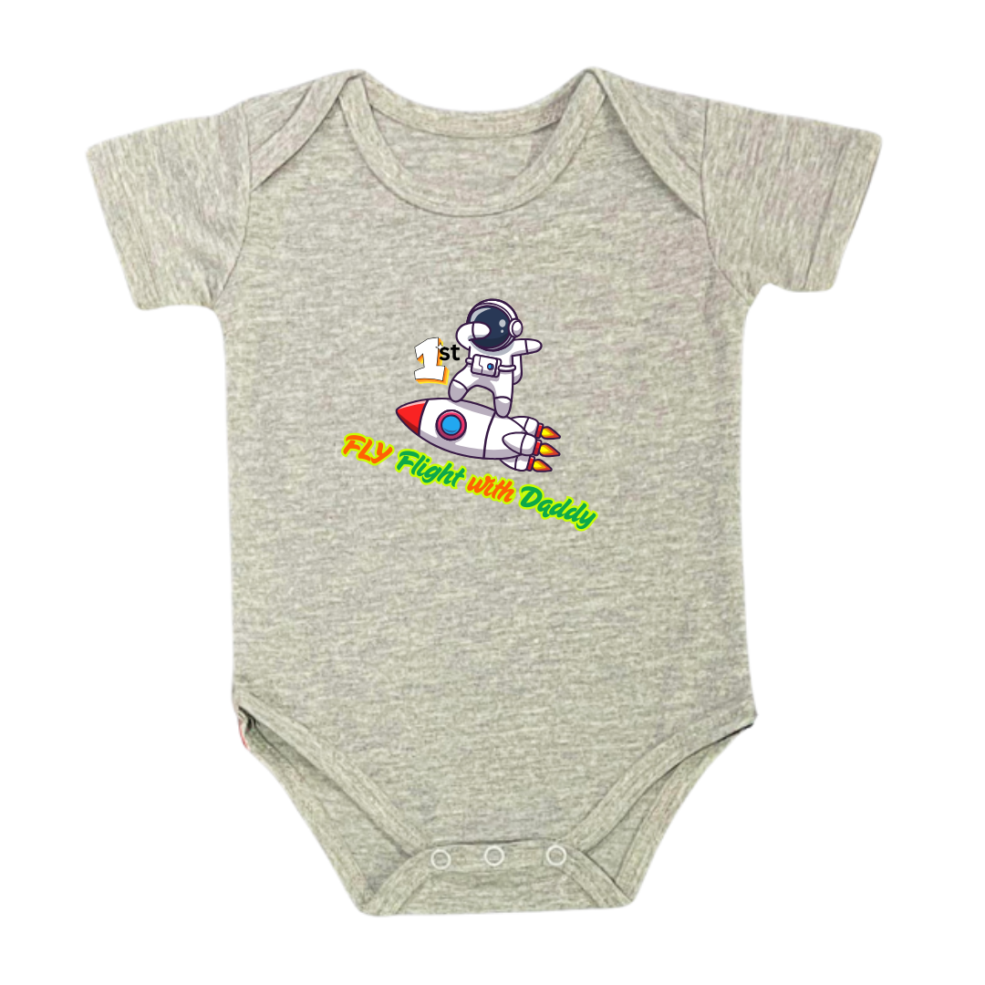 Infant Space Astronaut Rocket Bodysuit, 100% Cotton Romper, First Father's Day