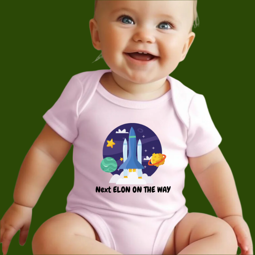 NEXT ELON ON THE WAY, 100% Cotton Bodysuit,TRAVEL Outfit