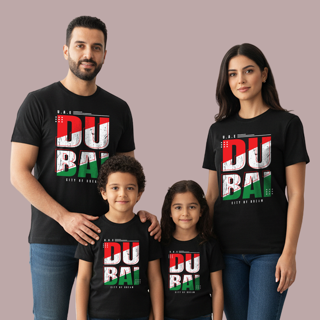 UAE Dubai City of Dreams Matching Family Tees – Souvenir Collection