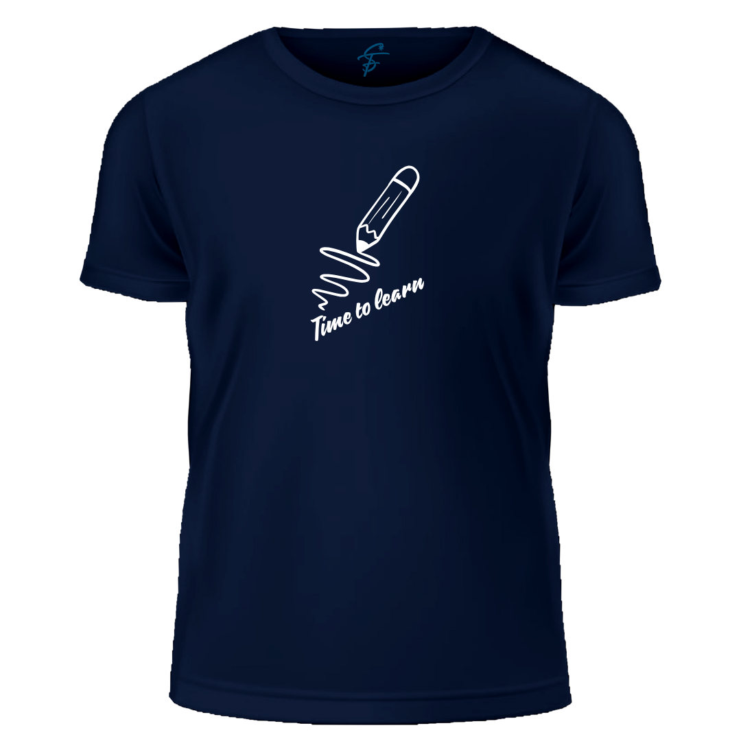TIME TO LEARN, T-Shirt,100% Cotton
