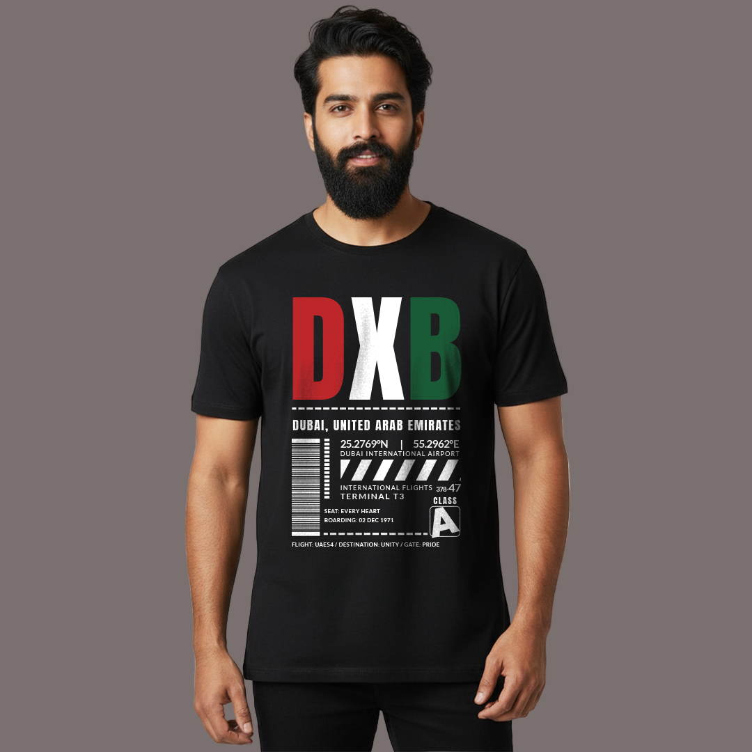DXB, Dubai Airport Code T-shirt,  United Arab Emirates Travel Souvenir,  Unisex Apparel