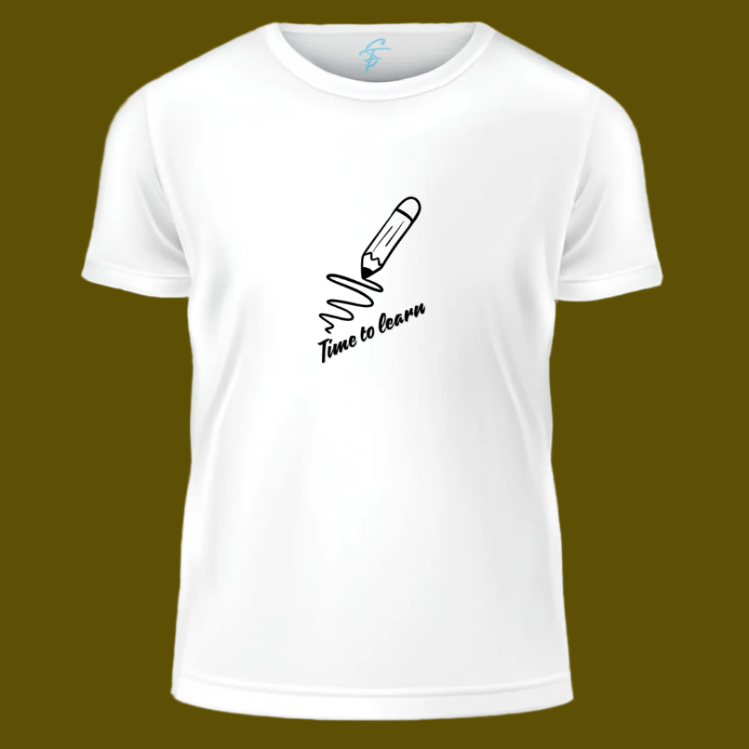TIME TO LEARN, T-Shirt,100% Cotton
