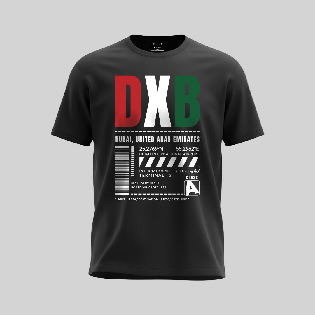 DXB, Dubai Airport Code T-shirt,  United Arab Emirates Travel Souvenir,  Unisex Apparel