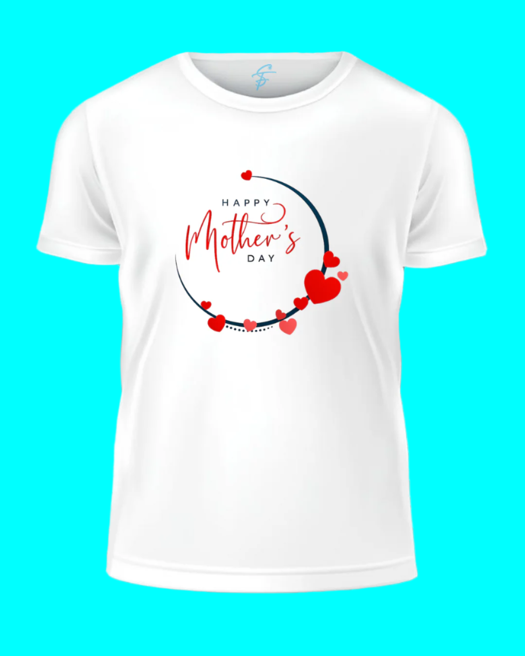 Happy Mother's Day T-Shirt, 100% Cotton, Heart Design, Short Sleeve