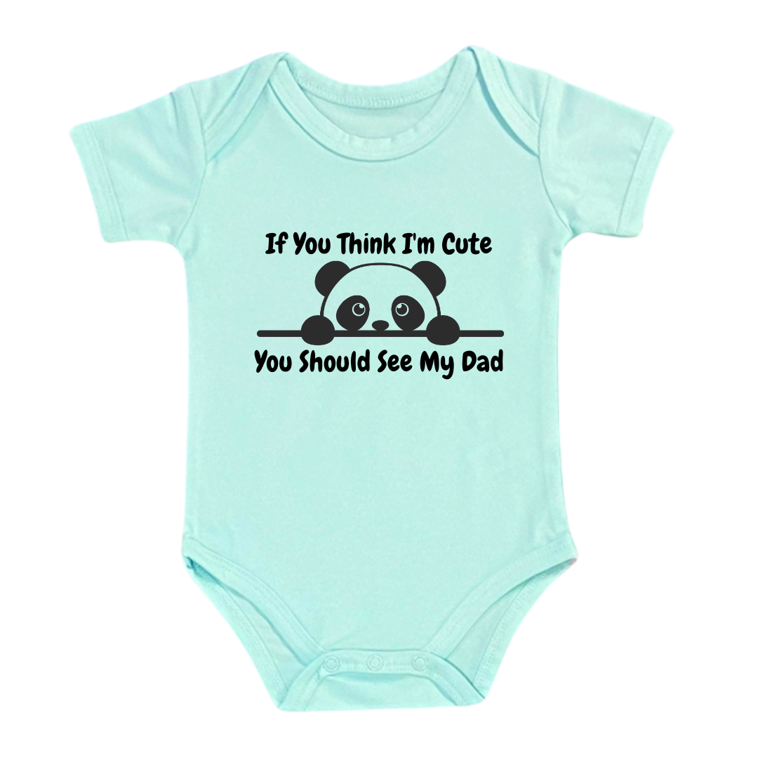 Baby Panda Slogan Bodysuit, 100% Cotton Romper, Funny Father's Day Infant Outfit