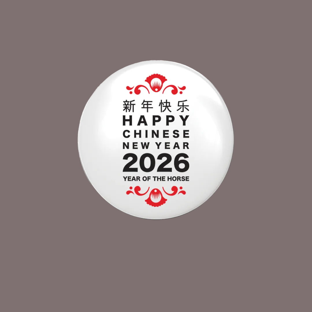 2026 Chinese New Year Special Badge - Year of the Horse Button Pin - 3 Sizes (44mm, 56mm, 58mm) - Sitara Fashions
