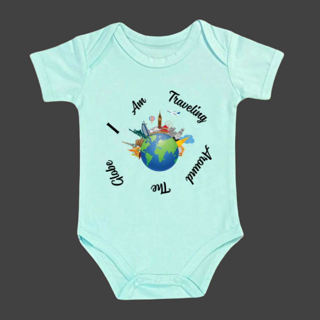 I AM TRAVELING AROUND THE WORLD, 100% Cotton Bodysuit,TRAVEL Outfit