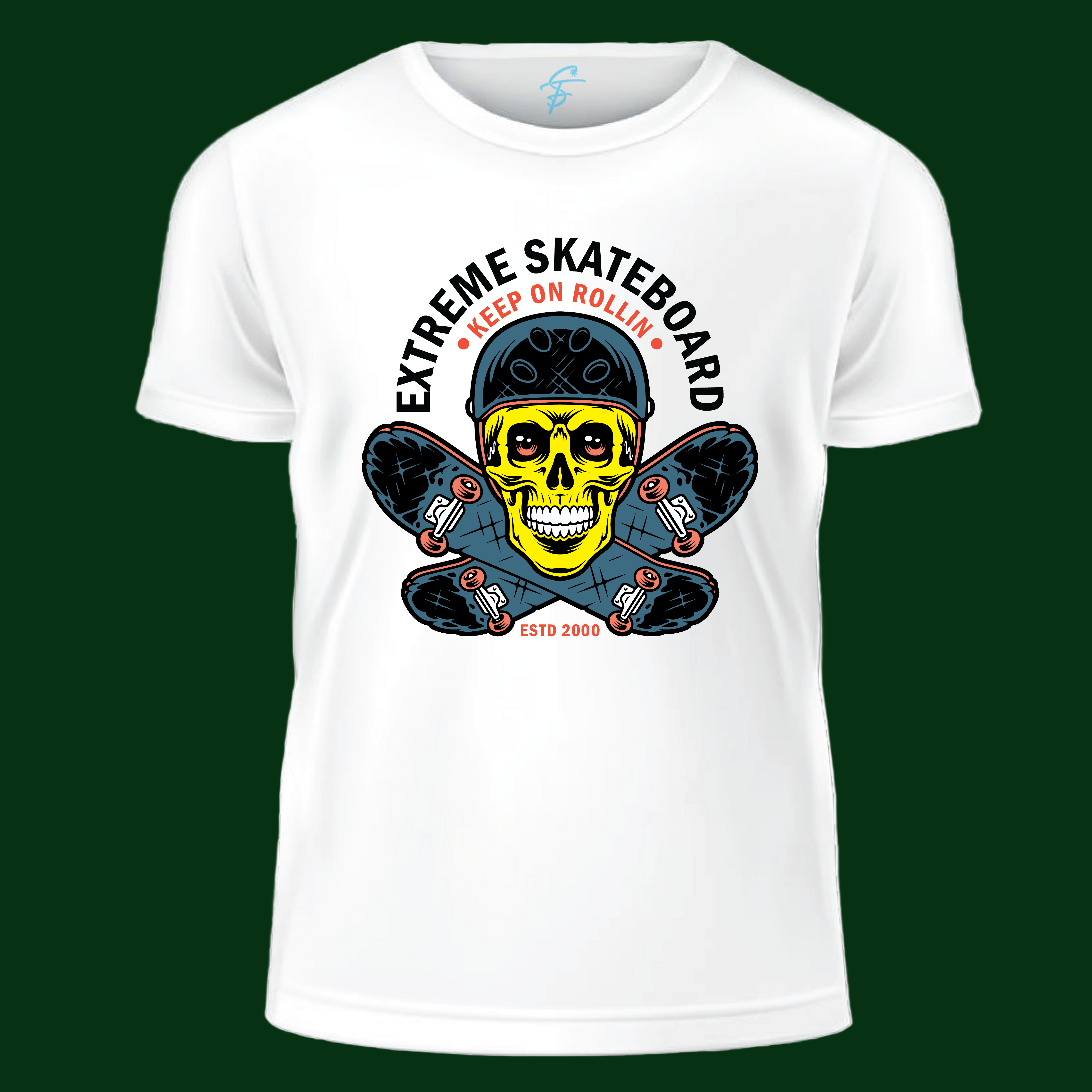 Extreme Skateboard Skull T-Shirt– Cool Skater Graphic Tee for  Men & Women