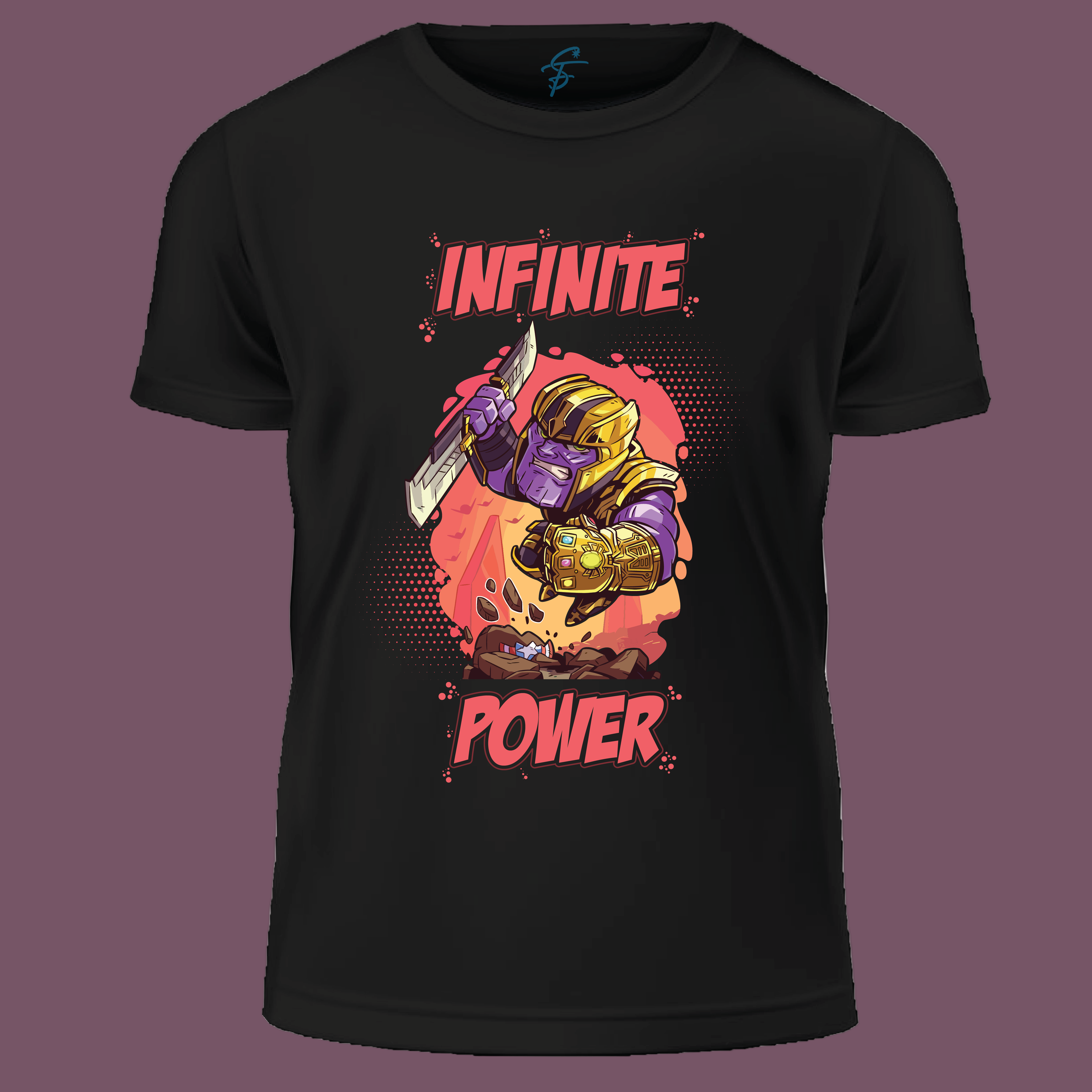 Marvel Thanos Infinite Power T-Shirt  Supervillain Comic Graphic Tee  for Men & Women