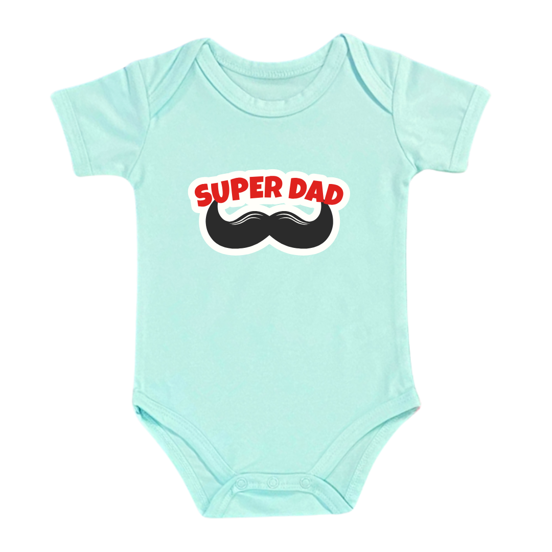 Super Dad Baby Romper, 100% Cotton Bodysuit, Father's Day Outfit
