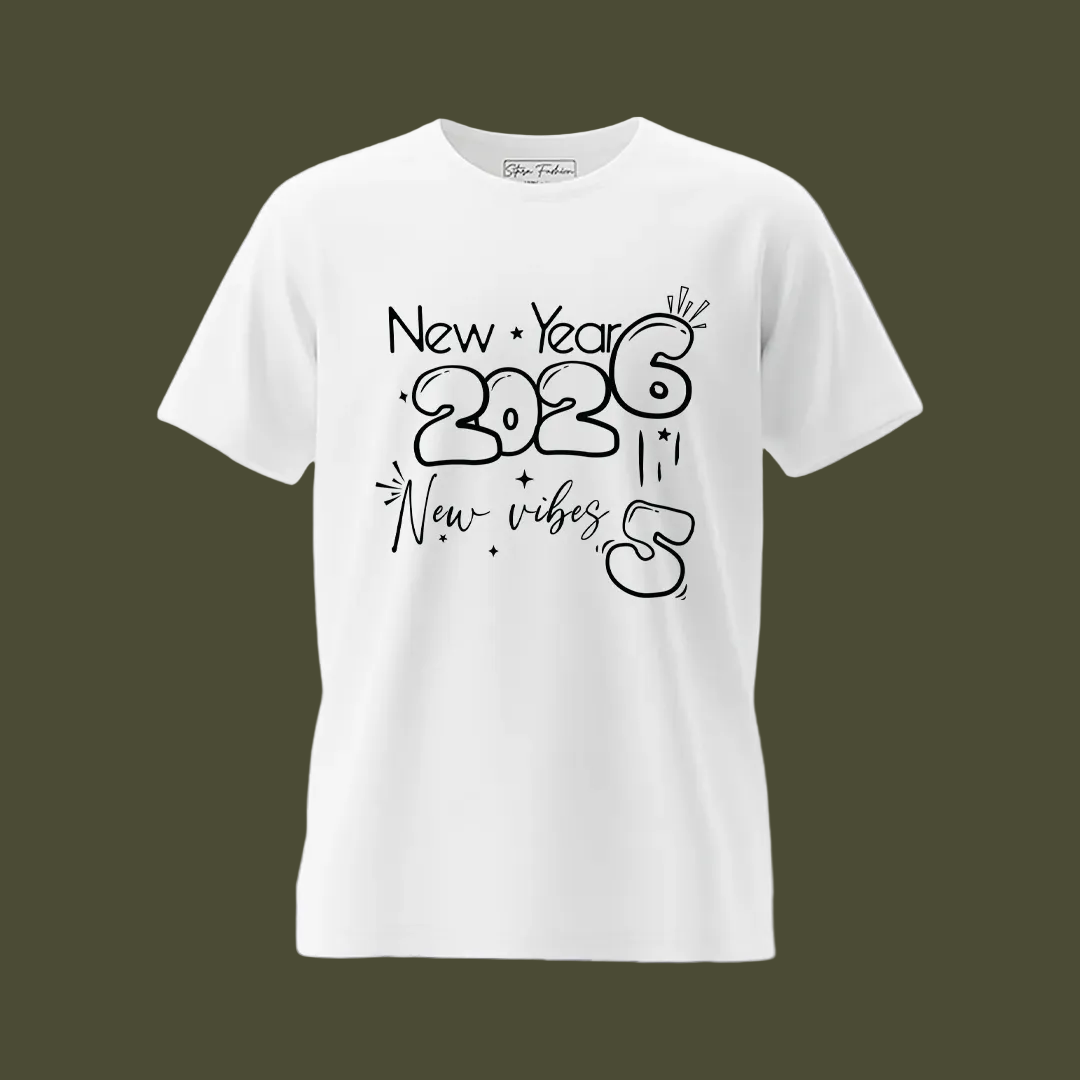 Matching New Year 2026 Family T-shirts | Custom "New Vibes" T-shirts for New Year's Eve