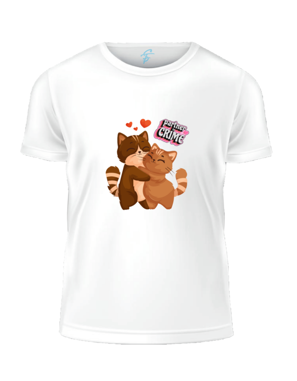 Partner in Crime Matching Couple T-Shirts, Cute Cat Design,Set of 2 PCS – Couple Tshirt for Couples