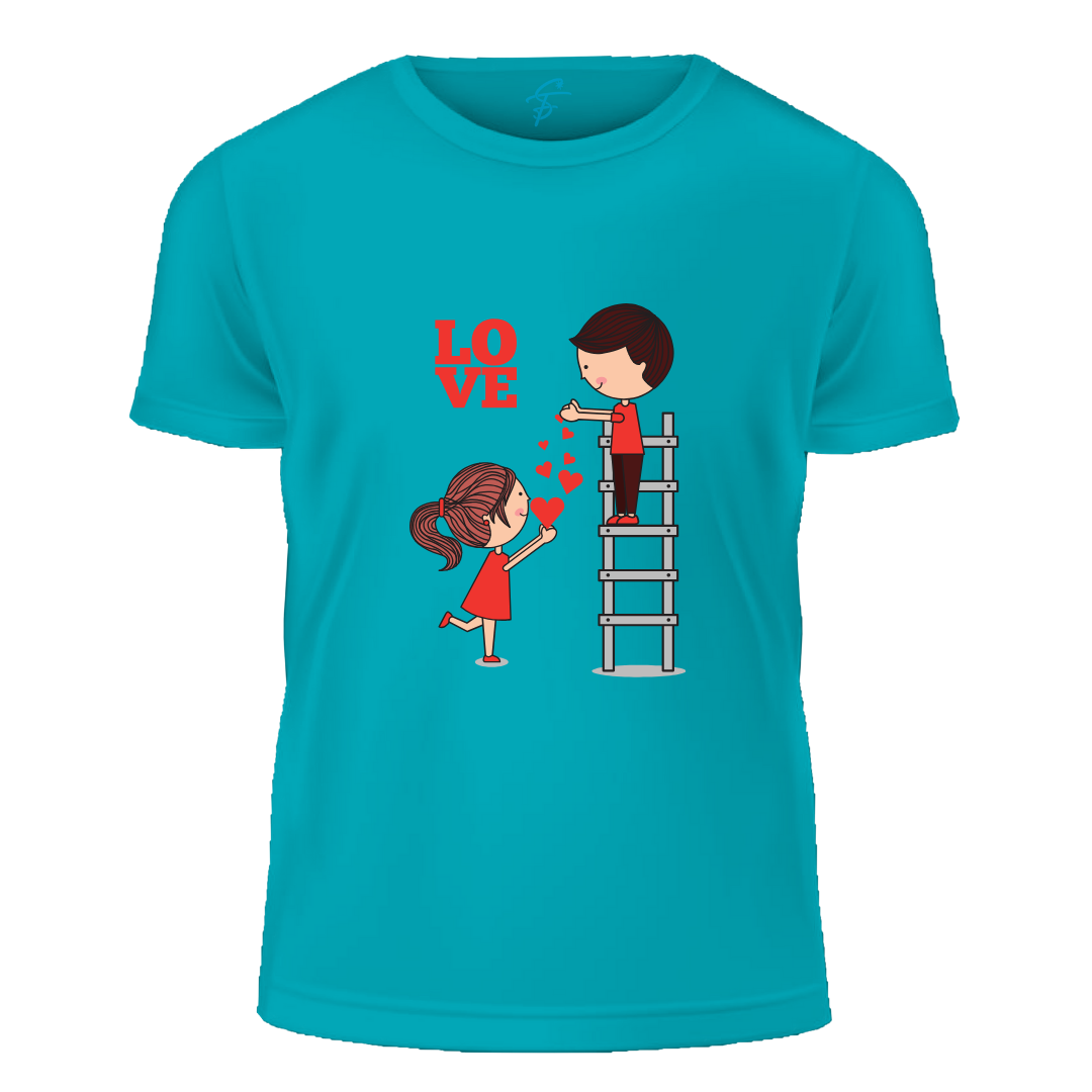 Love Ladder Design Print, Gift, Short Sleeve, Set of 2 PCS - Couple Tshirt for Couples