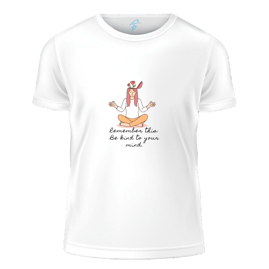 Mindfulness Meditation T-Shirt, Be Kind to Your Mind Quote, 100% Cotton Graphic Tee, Summer Collection