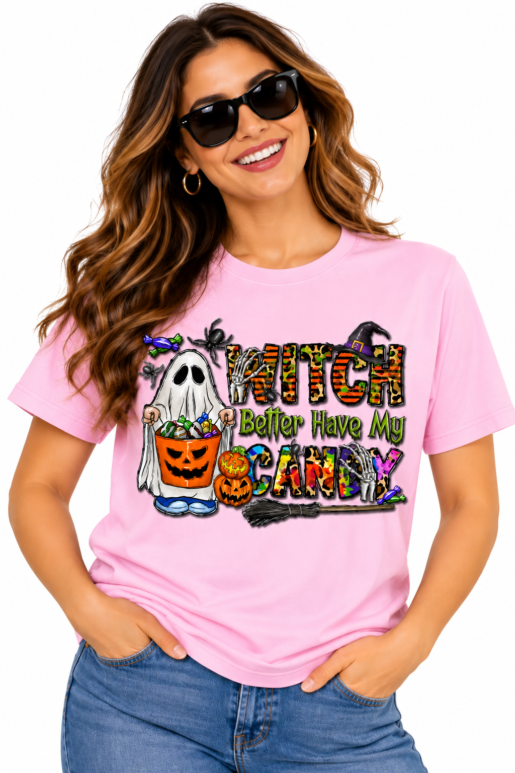Halloween Graphic T-Shirt for Men, Women & Kids | Unisex Ghost & Pumpkin Tee – Multiple Colors
