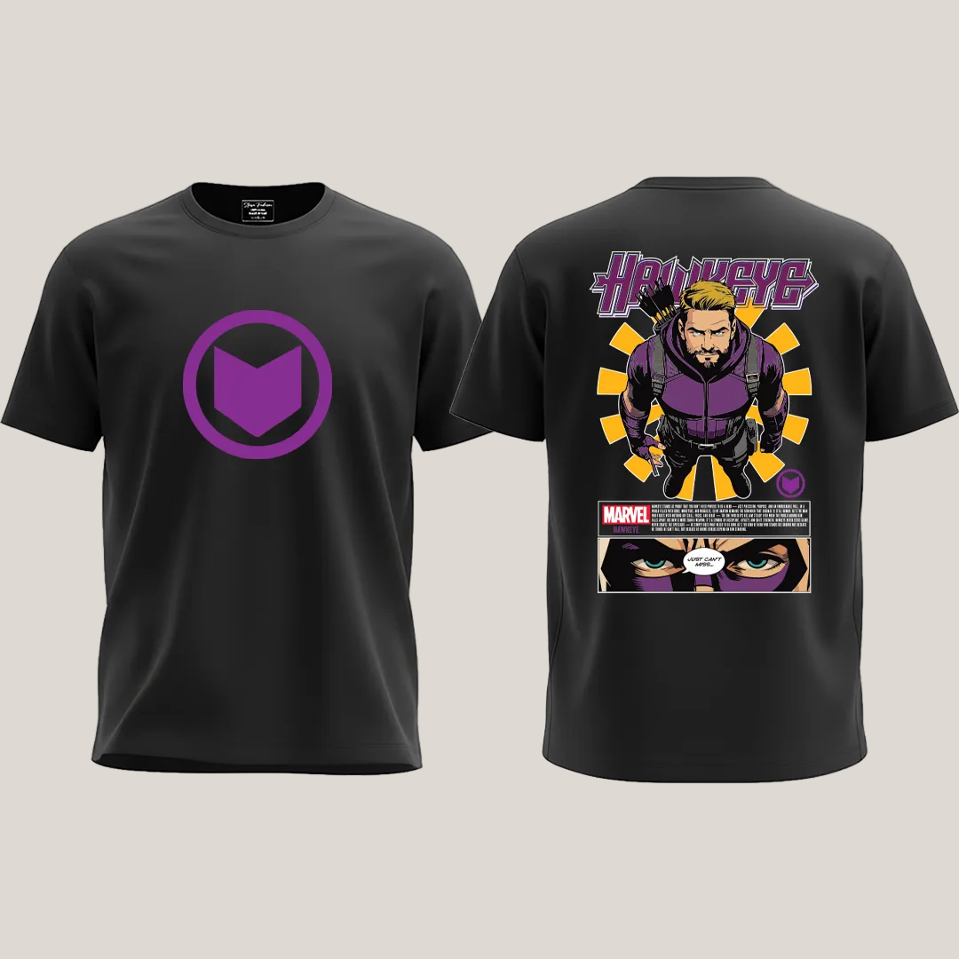 Marvel Hawkeye Graphic T-Shirt - Clint Barton "Precision Over Power" Tees