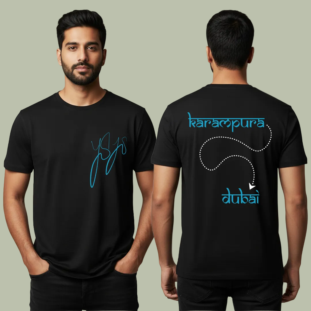 Souvenir T-Shirt Karampura Delhi to Dubai Travel Graphic Tees