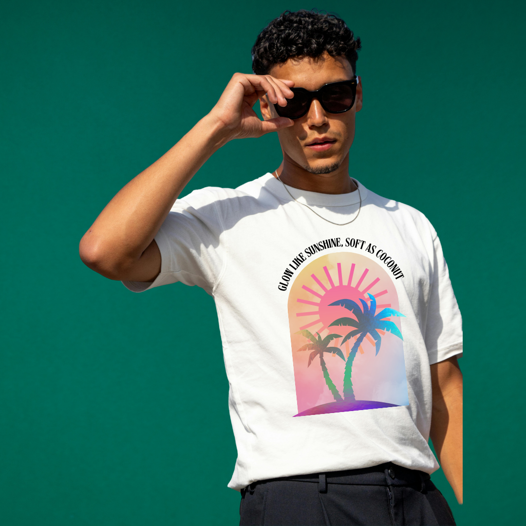 GLOW LIKE SUNSHINE, T-Shirt, 100% Cotton, Summer Collection