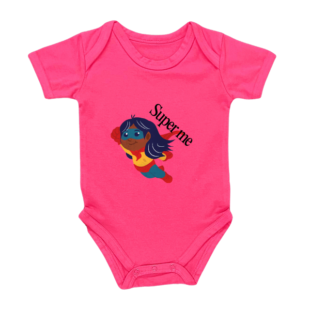 Super Me Kids Romper – Flying Superhero Girl Design – Infant Tees
