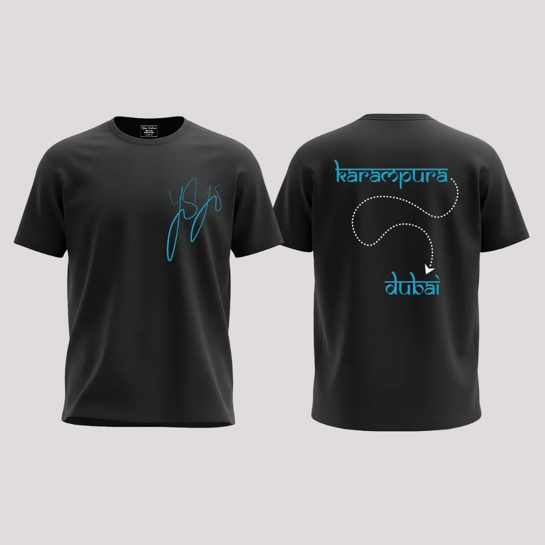 Souvenir T-Shirt Karampura Delhi to Dubai Travel Graphic Tees
