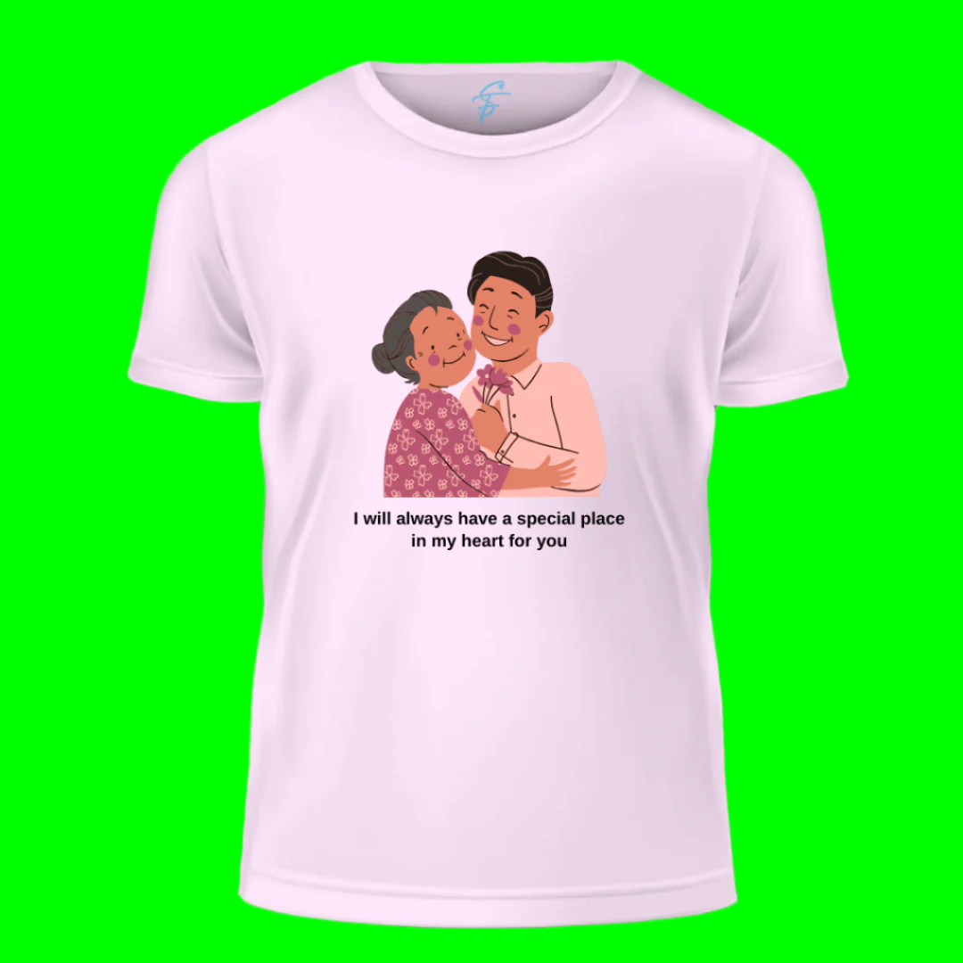 Romantic Couple Graphic T-Shirt, Special Place in Heart Quote, 100% Cotton