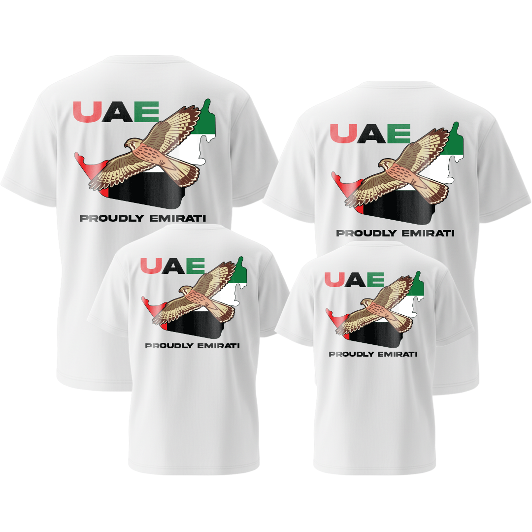 Falcon Pride UAE Family Matching Tees – Proudly Emirati Flag Wear