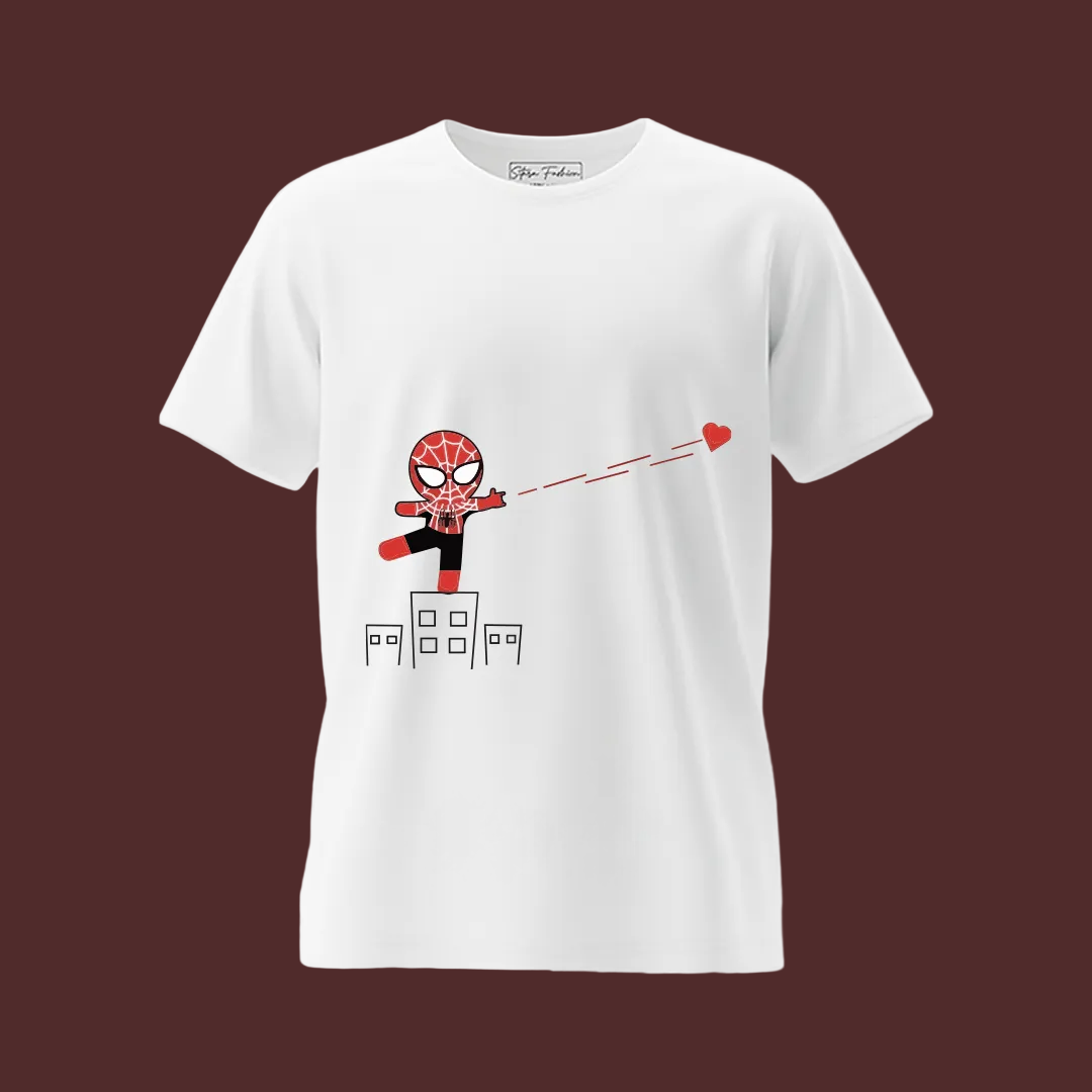 Spiderman & Mary Jane Inspired Couple T-Shirts | Cute Superhero Web of Love Matching Tees