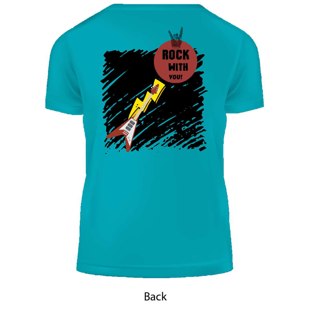 Rock With You Matching Couple T-Shirts, Guitar Design,Short Sleeve, Set of 2 PCS