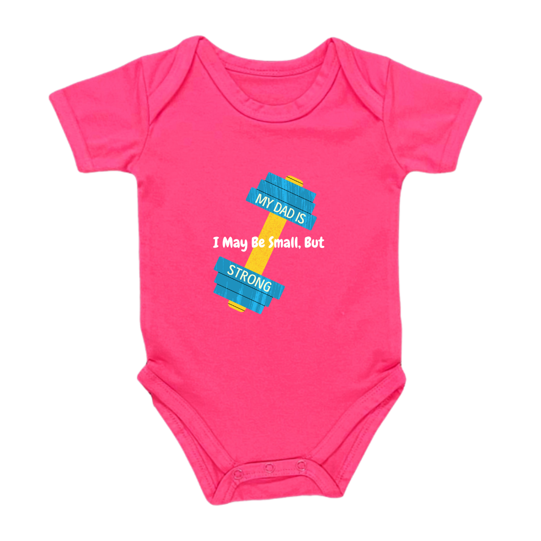Baby Bodysuit with Strong Dad Design, 100% Cotton Romper, Infant Onesie