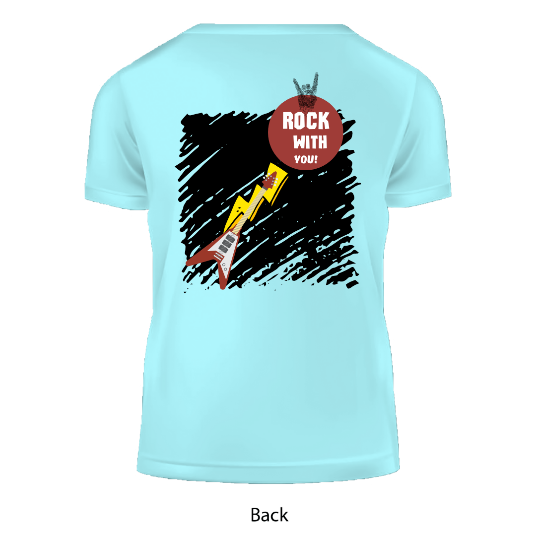 Rock With You Matching Couple T-Shirts, Guitar Design,Short Sleeve, Set of 2 PCS