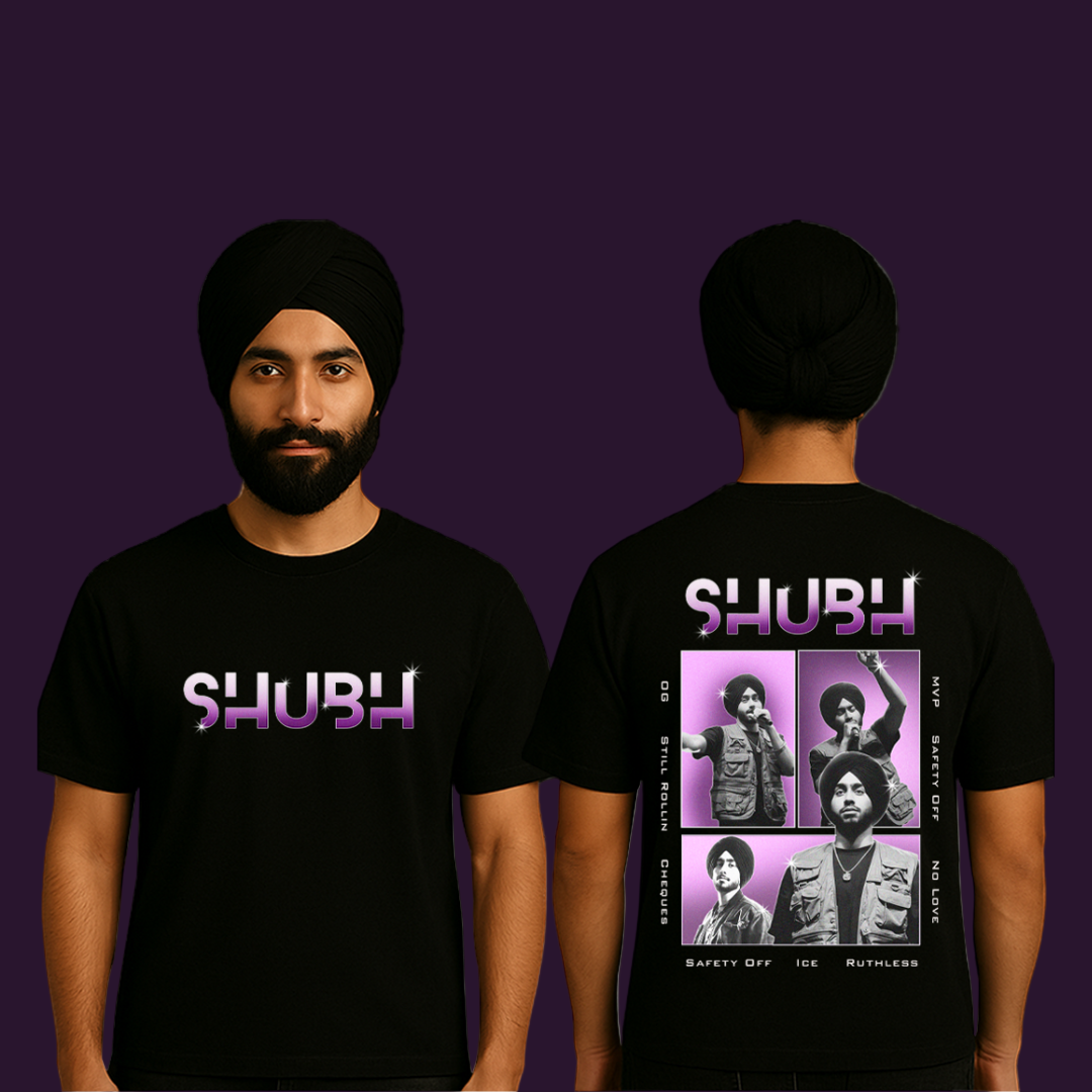 Shubh T-Shirt  | Black Punjabi Rap Graphic Tee | OG Still Rollin Safety Off Ruthless Hip-Hop Streetwear | Unisex Cotton Half Sleeve
