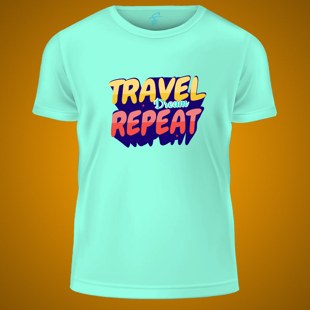 TRAVEL DREAM REPEAT, T-Shirt, 100% Cotton, Travel Collection