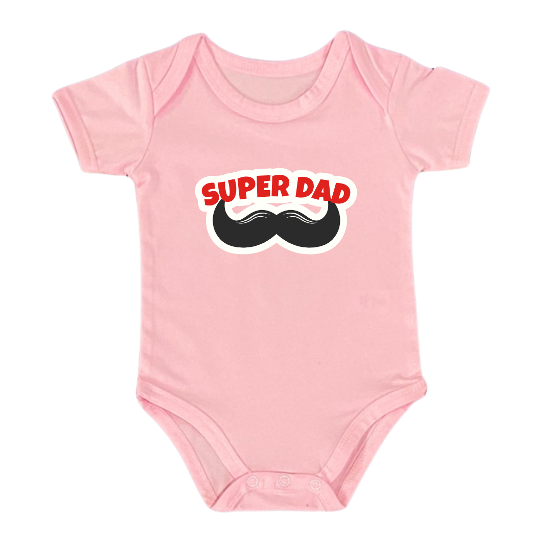 Super Dad Baby Romper, 100% Cotton Bodysuit, Father's Day Outfit